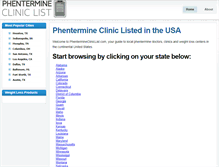 Tablet Screenshot of phenterminecliniclist.com